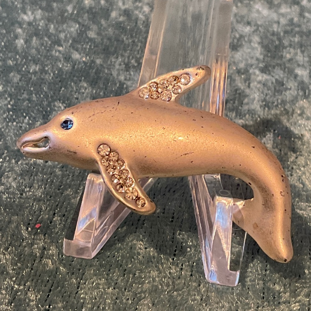 Vintage Silver Porpoise Dolphin Brooch